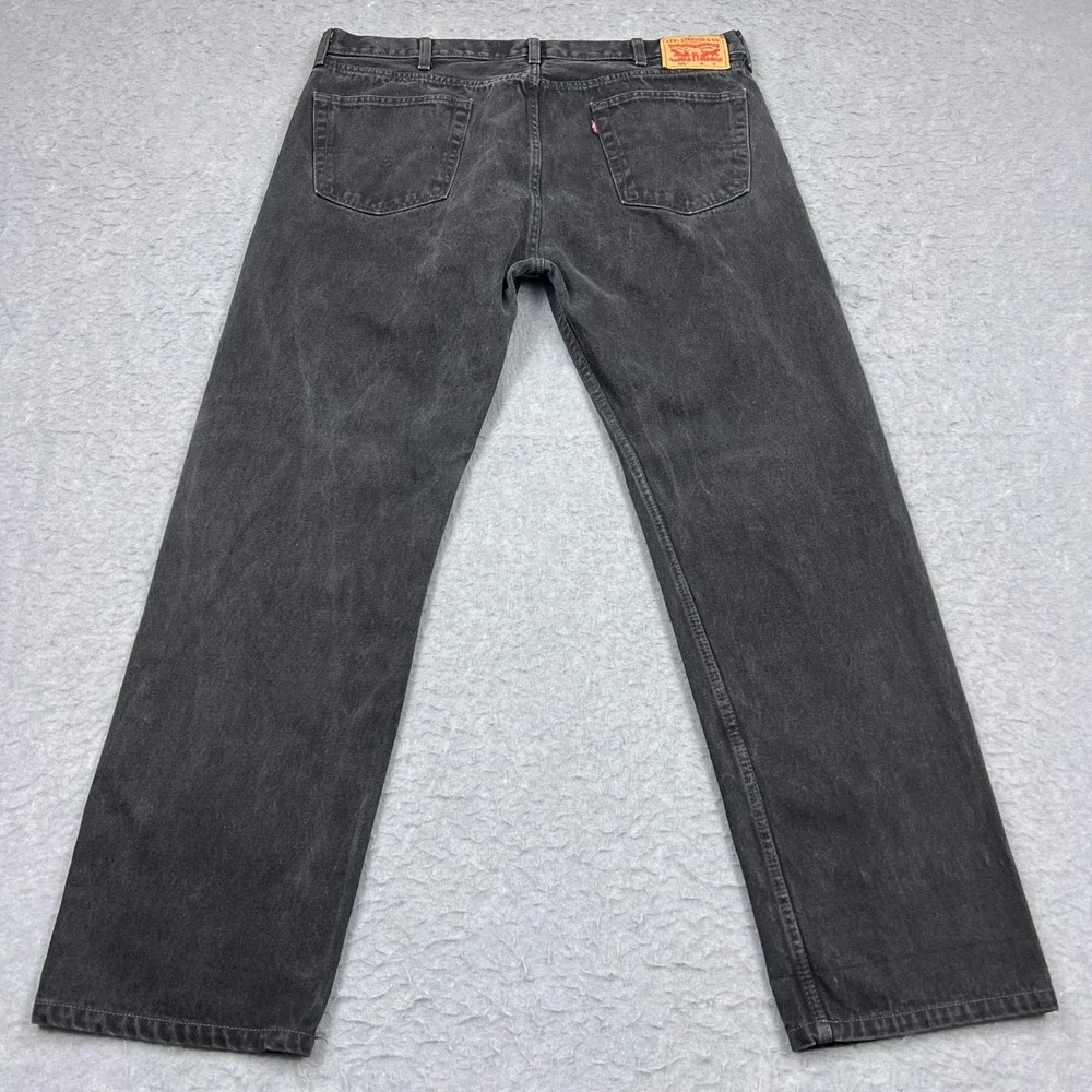 Levi's 505 Jeans Mens 40x33 Black 100% Cotton‎ Denim Regular Fit Straight Leg